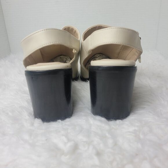 Cole Haan Ivory Sling Womens Size 9B Block Heel Side Zip Heels Grand 360 W19450 - Picture 4 of 10
